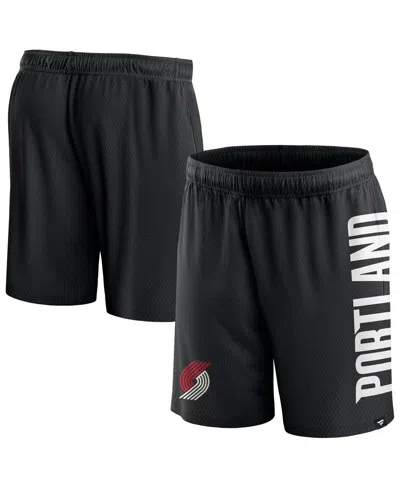 Fanatics Men's Black Portland Trail Blazers Post Up Mesh Shorts In Black