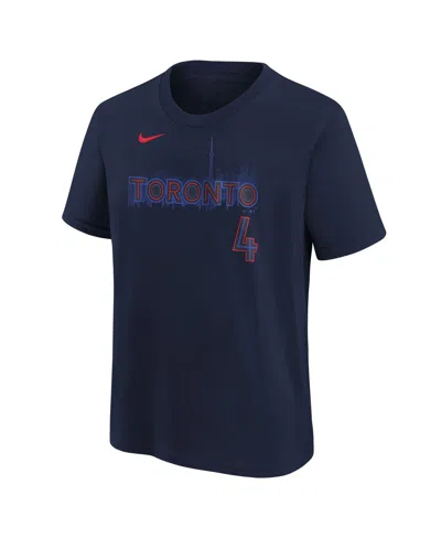 Nike Big Boys And Girls George Springer Navy Toronto Blue Jays Fuse City Connect Name Number T-shirt In Blue