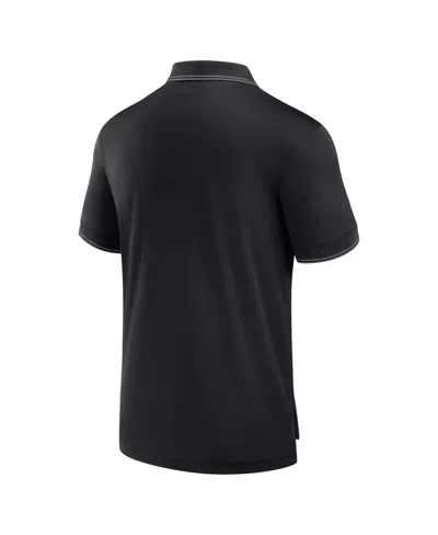 Fanatics Men's Black Philadelphia 76ers Front Office Pique Polo Shirt In Black