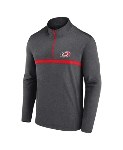 Logo Athletic Men's Heather Charcoal Carolina Hurricanes Head-to-head Raglan Quarter-zip Sweatshirt