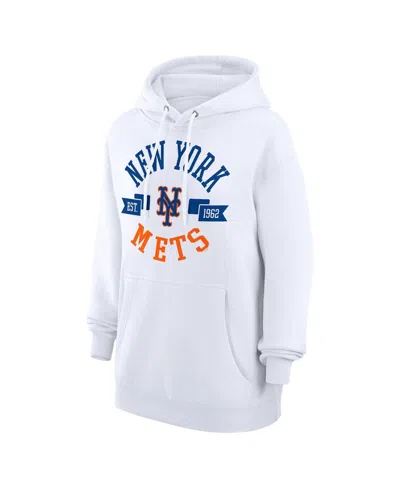 G-iii 4her By Carl Banks Women'sâ White New York Mets City Graphic Pullover Hoodie In White