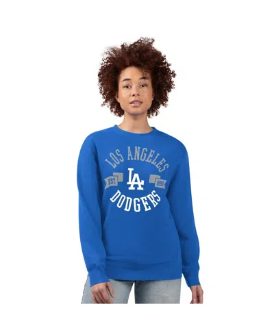 G-iii 4her By Carl Banks Women's Royal Los Angeles Dodgers Team Logo Fleece Pullover Sweatshirt In Blue