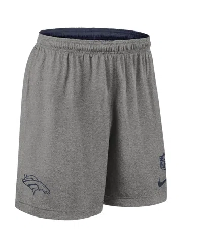 Nike Men's Navy Denver Broncos Sideline Reversible Performance Shorts In Blue