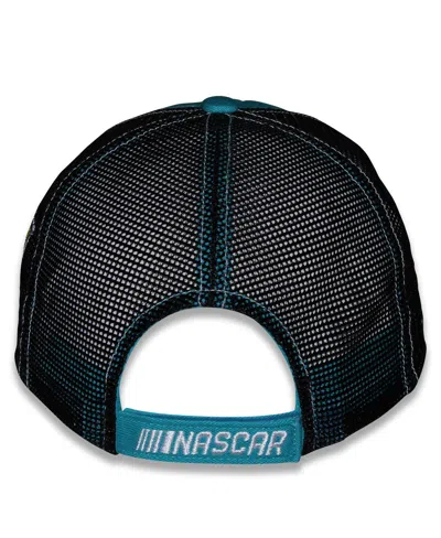 Checkered Flag Sports Men's And Women's Teal Denny Hamlin Vintage Patch Trucker Adjustable Hat
