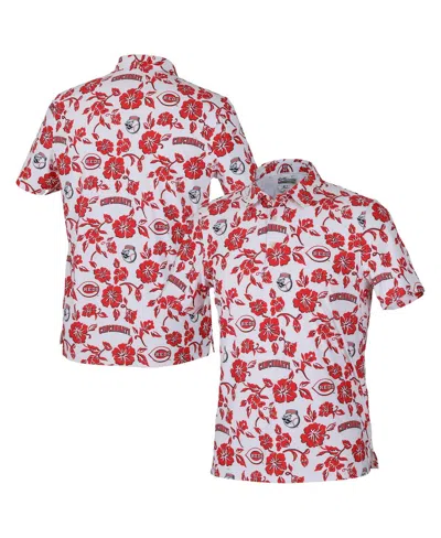 Reyn Spooner White Cincinnati Reds Pua Performance Polo In Red