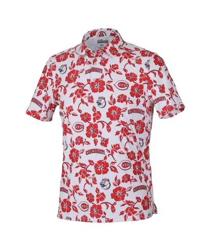 Reyn Spooner White Cincinnati Reds Pua Performance Polo In Red