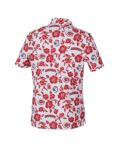 Reyn Spooner White Cincinnati Reds Pua Performance Polo In Red