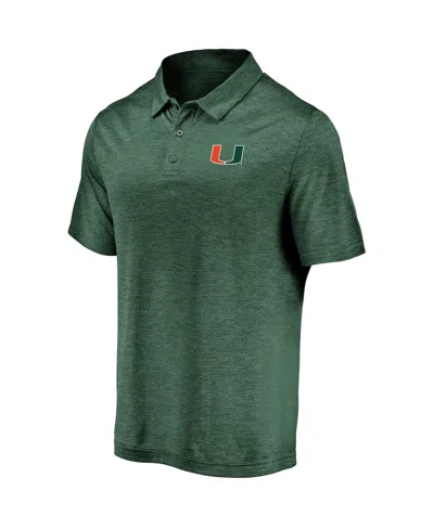 Fanatics Men's Green Miami Hurricanes Primary Logo Striated Polo Shirt