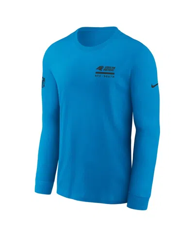 Nike Blue Carolina Panthers Sideline Performance Long Sleeve T-shirt In Blue