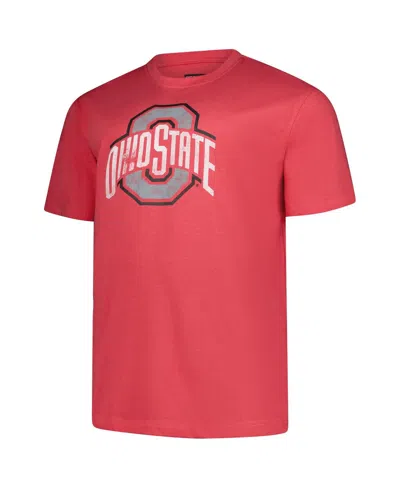 Fanatics Men's Scarlet Ohio State Buckeyes Big Tall Distressed Vintage Logo T-shirt In Red