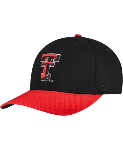 Top Of The World Men's Black/red Texas Tech Red Raiders Reflex Two-tone Flex Hat