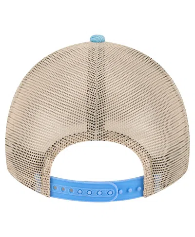 New Era Men's Light Blue/cream Houston Oilers Vintage Landscape 9twenty A-frame Adjustable Hat