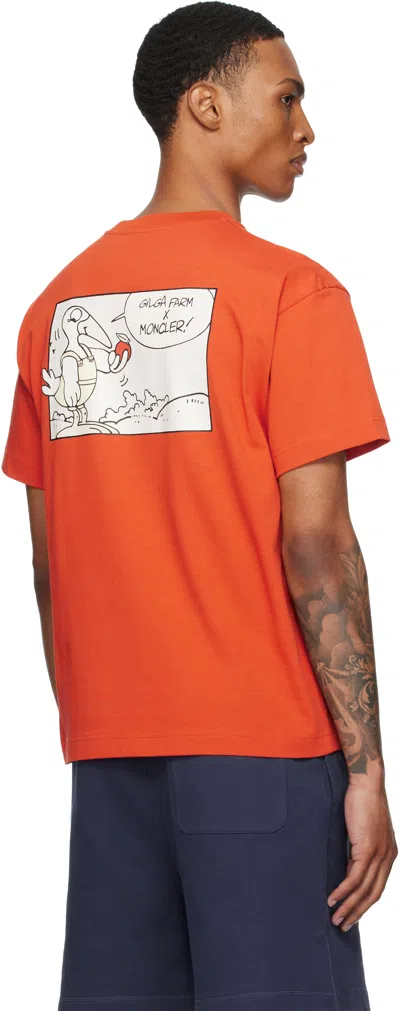 Moncler Genius Donald Glover Designed Cotton T-shirt In Orange