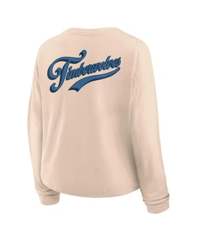 Fanatics Women'sâ Natural Minnesota Timberwolves Boxed Out Drop Fashion Long Sleeve T-shirt In Neutral