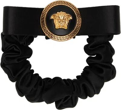 Versace Black Gianni Ribbon Scrunchie