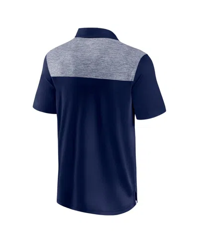 Fanatics Men's Navy Seattle Kraken Iconic Brushed Blocked Polo Shirt In Blue