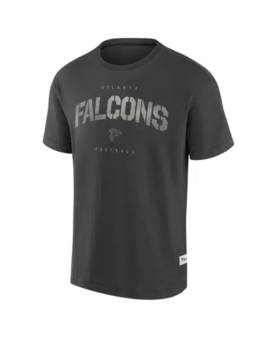Fanatics Men's Charcoal Atlanta Falcons Elements Weathered Tonal Future Ground T-shirt In Black