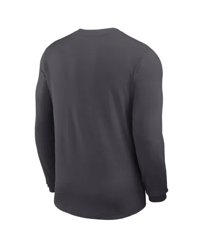 Nike Men's Anthracite Texas Longhorns 2025 Sideline Coach Uv Performance Long Sleeve T-shirt In Black