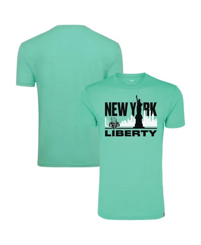 Sportiqe Men's And Women's Mint New York Liberty Skyline Comfy Tri-blend T-shirt