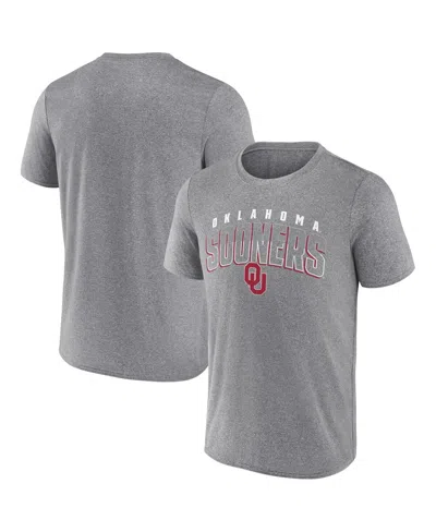 Fanatics Men's Heather Gray Oklahoma Sooners Outline Split T-shirt In Gray