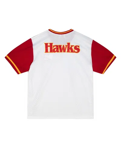 Mitchell & Ness Men's White Atlanta Hawks Fashion Mesh V-neck Top In White