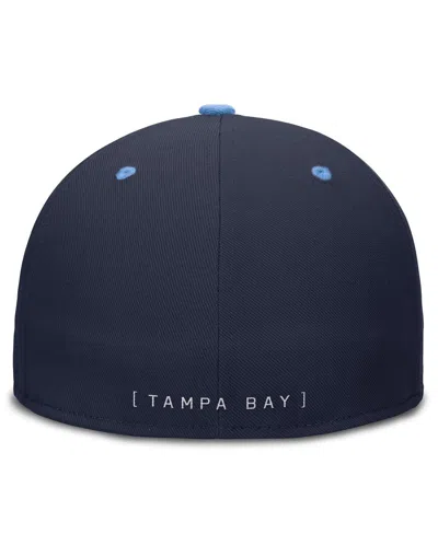 Nike Men's Navy/light Blue Tampa Bay Rays 25th Anniversary True Primetime Two-tone Performance Fitted Hat