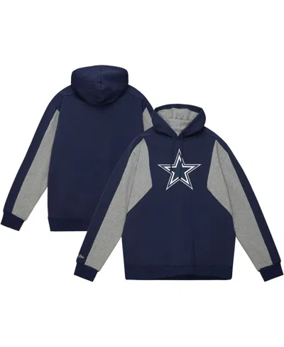 Mitchell & Ness Men's Navy Dallas Cowboys Color Blocked Fleece 2.0 Pullover Hoodie In Blue