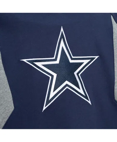 Mitchell & Ness Men's Navy Dallas Cowboys Color Blocked Fleece 2.0 Pullover Hoodie In Blue