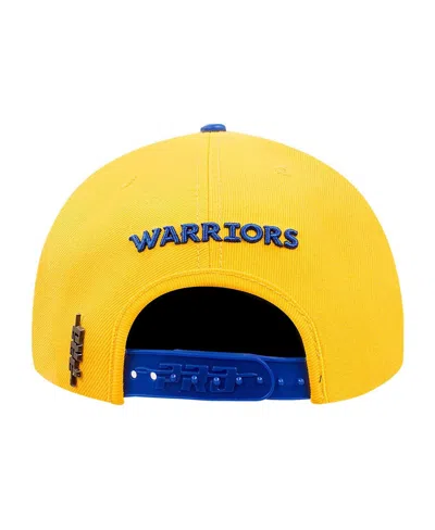 Pro Standard Men's Gold/royal Golden State Warriors Logo Morph Snapback Hat