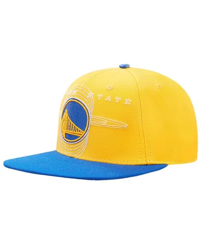 Pro Standard Men's Gold/royal Golden State Warriors Logo Morph Snapback Hat
