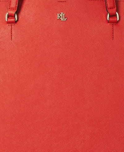 Ralph Lauren Karly Crosshatch Leather Large Tote