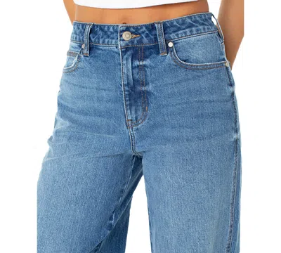 Celebrity Pink Juniors' High Rise Baggy Wide-leg Curvy Jeans In Blue