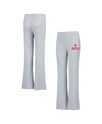 Concepts Sport Gray Philadelphia Phillies Juniper Rib Knit Flare Sleep Pants In Gray