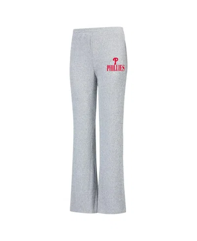 Concepts Sport Gray Philadelphia Phillies Juniper Rib Knit Flare Sleep Pants In Gray