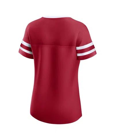 Fanatics Women's Crimson Oklahoma Sooners Iconic Athena Lace-up T-shirt In Red