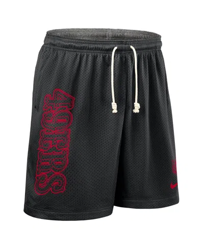 Nike Men's Black San Francisco 49ers Sideline Reversible Performance Shorts In Black