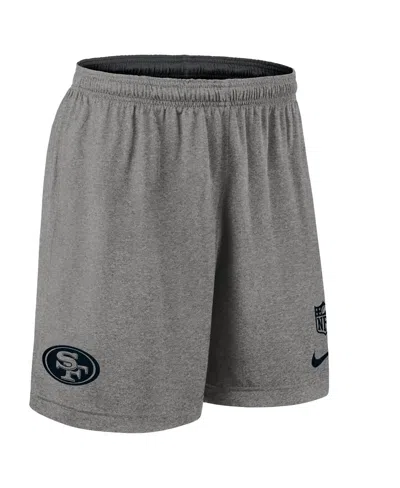 Nike Men's Black San Francisco 49ers Sideline Reversible Performance Shorts In Black