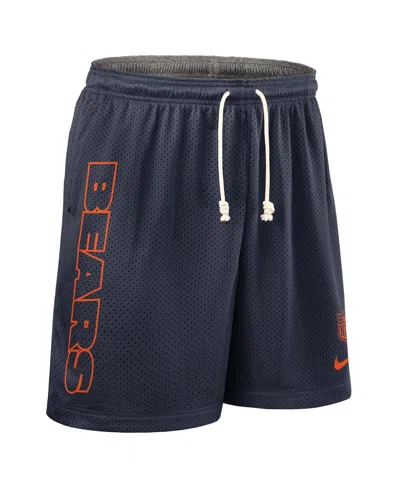 Nike Men's Navy Chicago Bears Sideline Reversible Performance Shorts In Blue