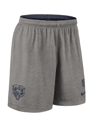Nike Men's Navy Chicago Bears Sideline Reversible Performance Shorts In Blue