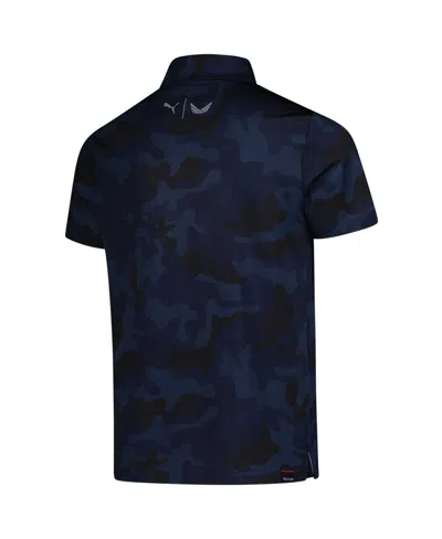 Puma Youth  Navy The Players Mattr Volition Camo Polo In Blue