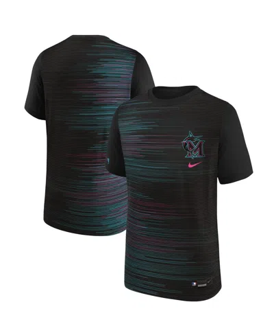 Nike Big Boys And Girls Black Miami Marlins 2025 City Connect Authentic Collection Legend T-shirt In Black