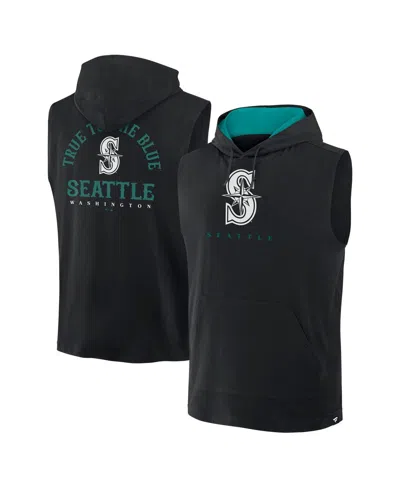 Fanatics Men's Black Seattle Mariners Fire Speed Sleeveless Pullover Hoodie In Black