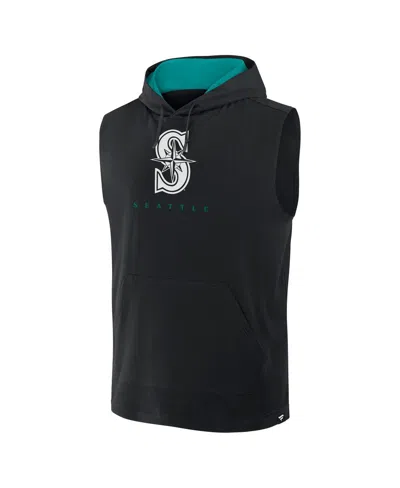 Fanatics Men's Black Seattle Mariners Fire Speed Sleeveless Pullover Hoodie In Black