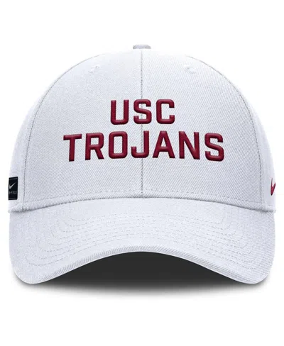 Nike Men's White Usc Trojans Rise Practice Adjustable Hat In White