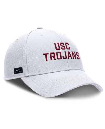 Nike Men's White Usc Trojans Rise Practice Adjustable Hat In White