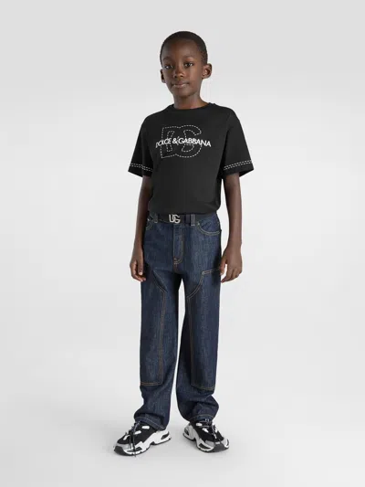 Dolce & Gabbana Boys Logo T-shirt In Black