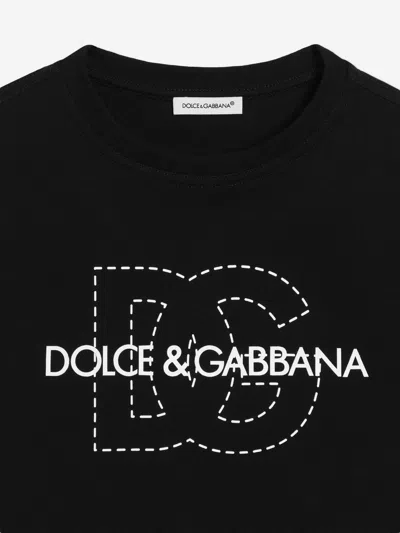 Dolce & Gabbana Boys Logo T-shirt In Black