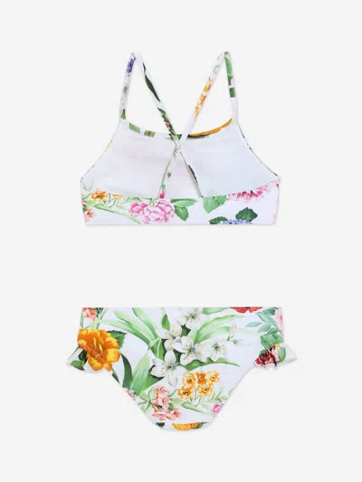 Dolce & Gabbana Girls Floral Print Bikini In Multi