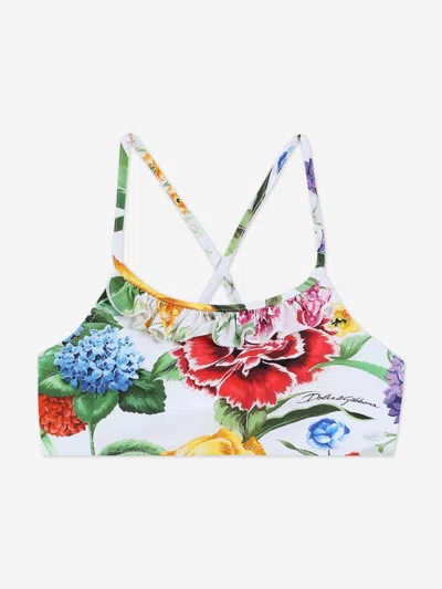 Dolce & Gabbana Girls Floral Print Bikini In Multi
