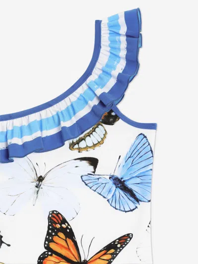 Dolce & Gabbana Girls Butterfly Print Swimsuit In Multi